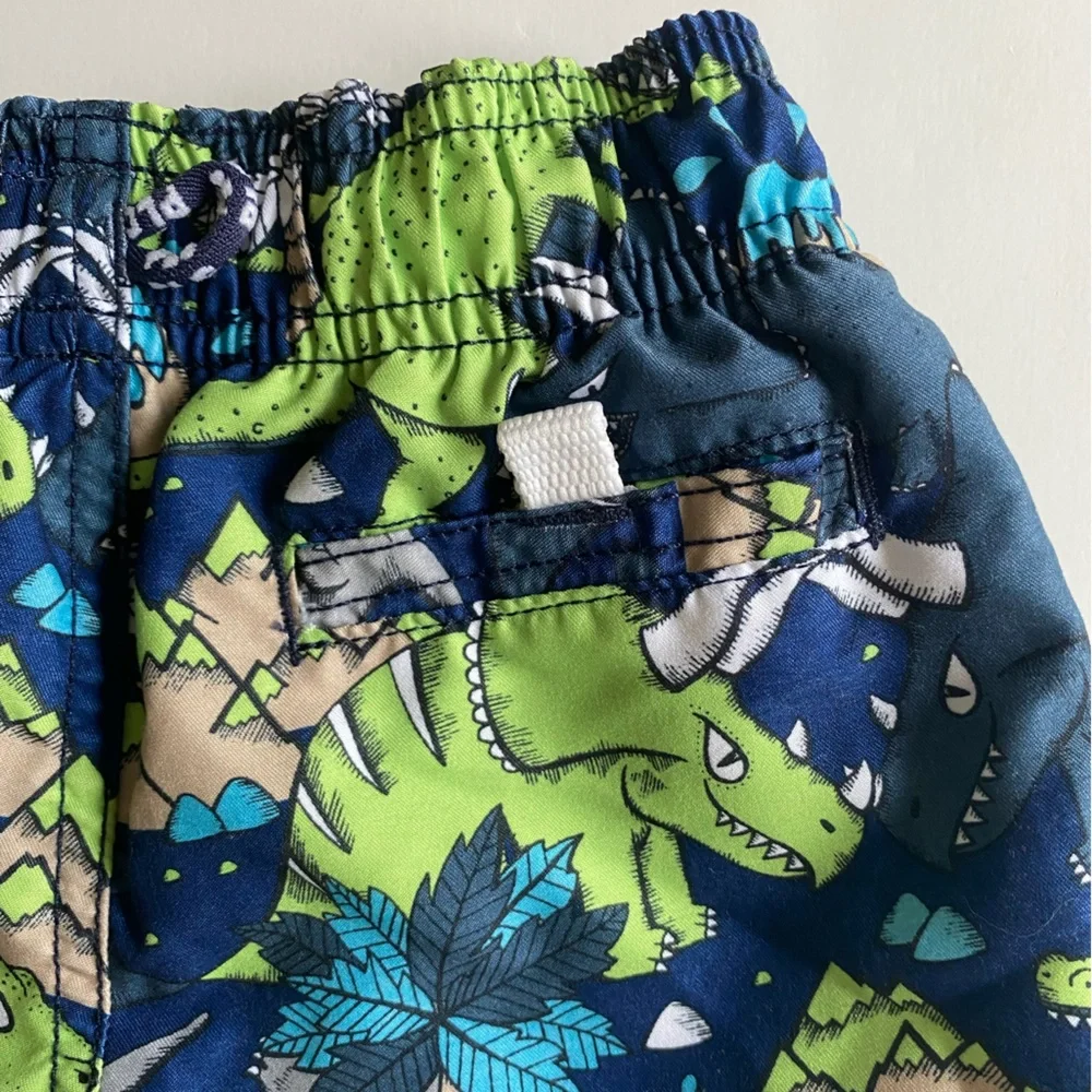 1989 Place Neon Green Dinosaur Lightweight Swim Trunks 6-9 Months - Picture 5 of 10